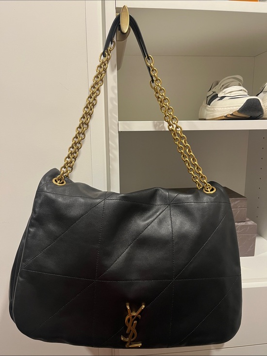 Saint Laurent Handbags - Saint Laurent Black Quilted Leather Shoulder Bag with Gold Chain Strap